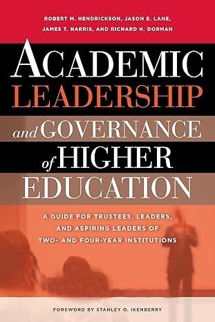 Academic Leadership and Governance of Higher Education