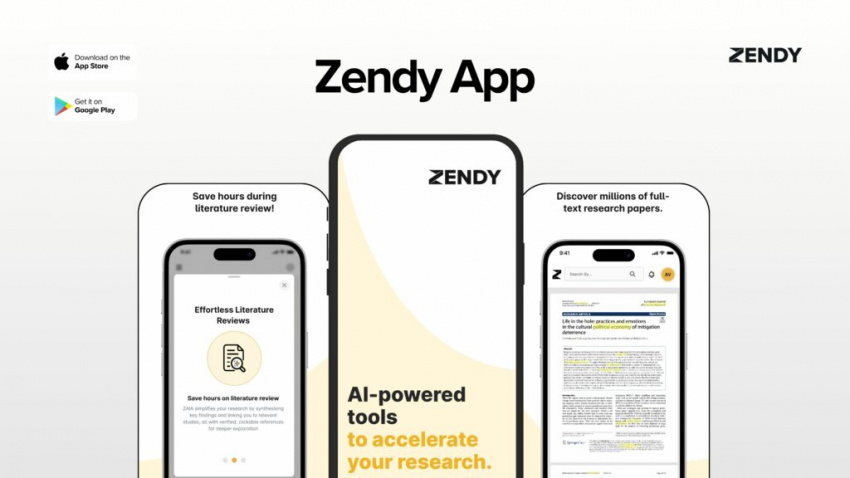 دسترسی کاربران به اپلیکیشن موبایل پلتفرم پژوهشی Zendy و ZAIA